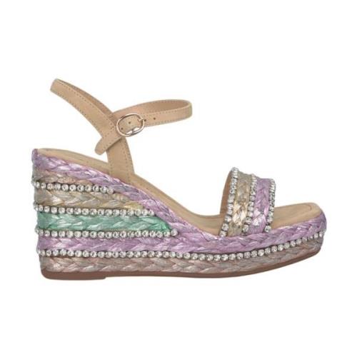 Flettet perle kile sandal