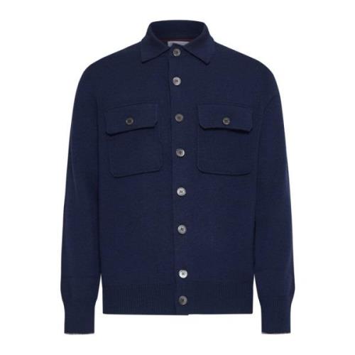 Navy Blue Cashmere Strikket Genser