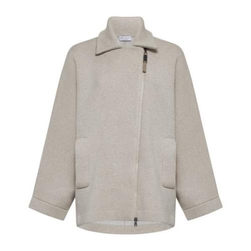 Beige Cashmere Blouson Sweater