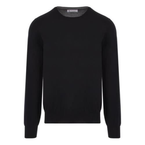 Svart Ull Cashmere Genser