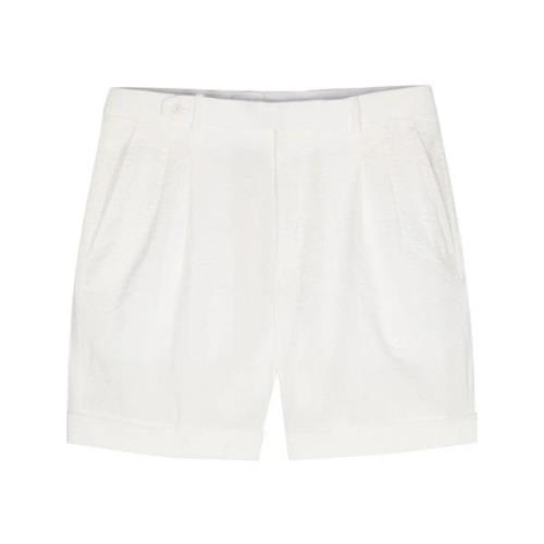 Hvite Seersucker Chino Shorts