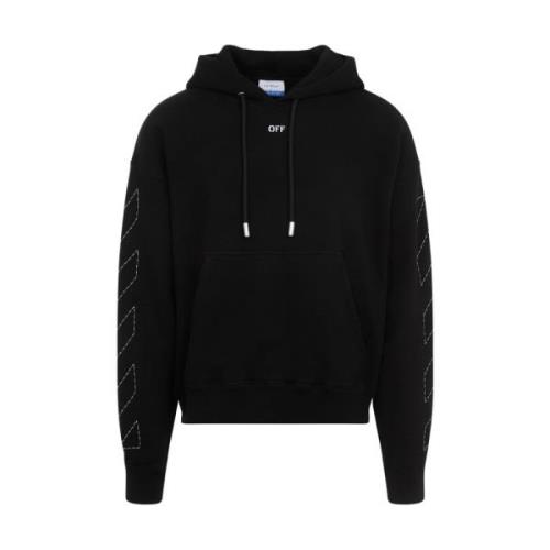 Svart Hvit Stitch Arr Skate Hoodie