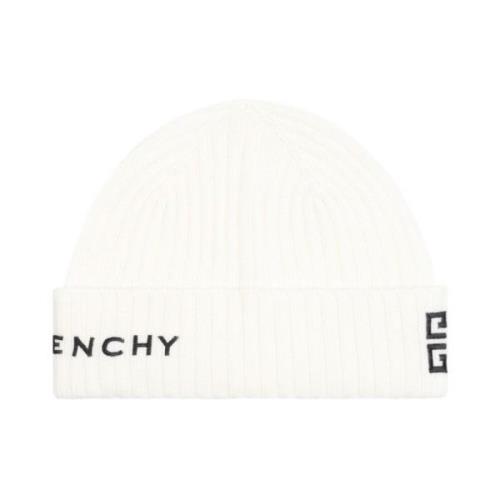 Logo Beanie Hat Ivory Black