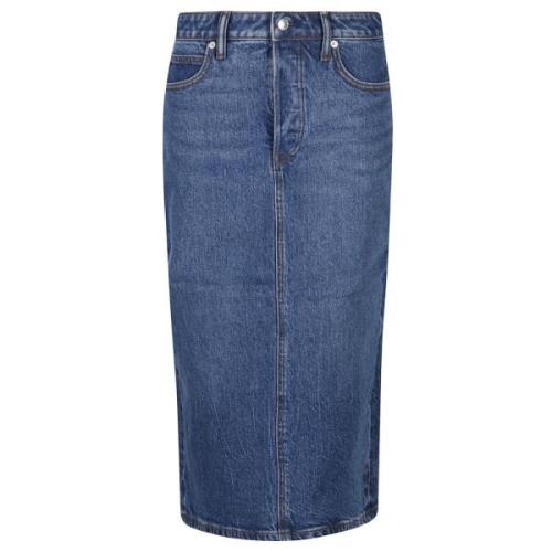 Denim Midi Skjørt