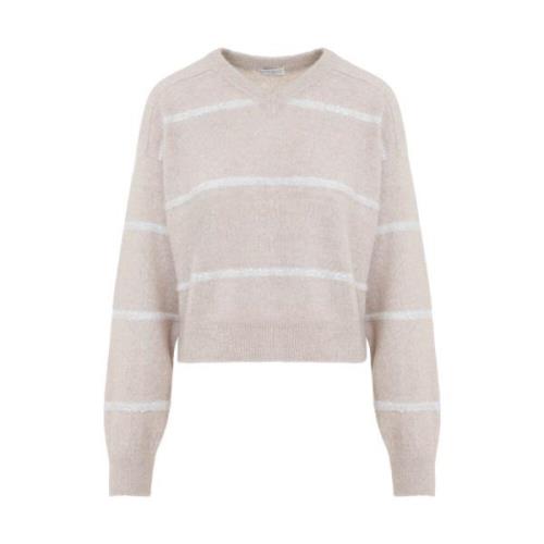 Paljett Stripe V-Hals Topp