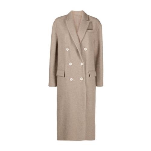 Beige Cashmere Double-Breasted Coat