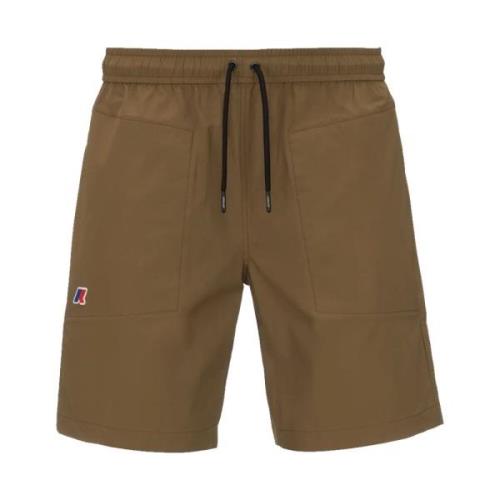 Sammenleggbar Elastisk Midje Shorts Brun