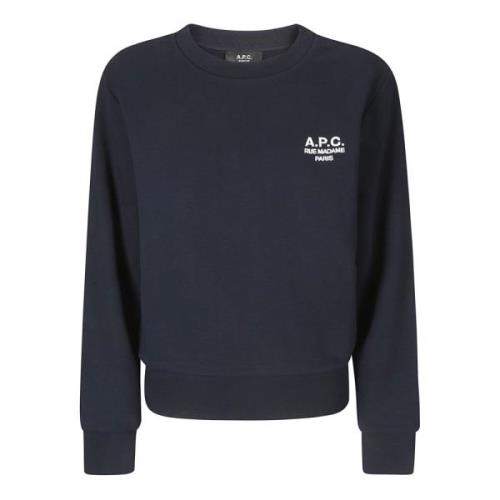 Blå Boxy Fit Sweatshirt med Brodert Logo