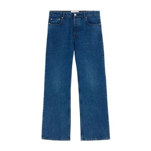 Denim Logo Patch Wide Leg Jeans