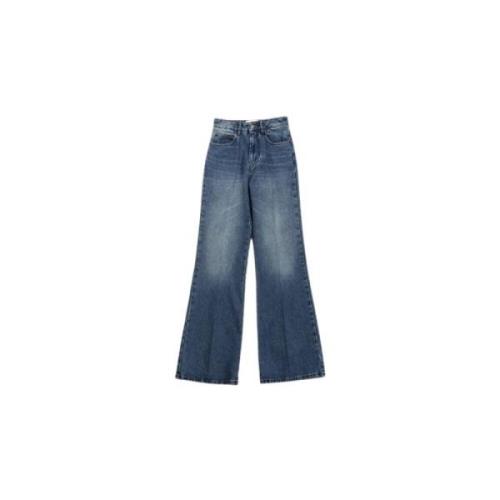 Blå Flare Straight Leg Jeans