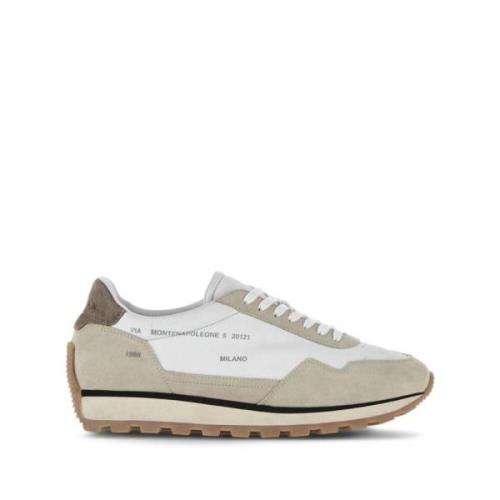 Hvite Skinn Sneakers Tonal Søm