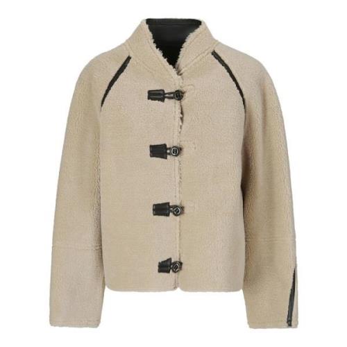 Shearling Coat med knappelukking