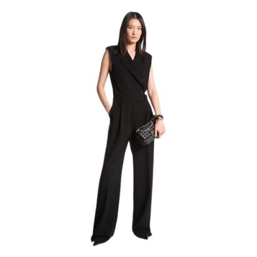 Elegant Crepe Double-Breasted Jumpsuit