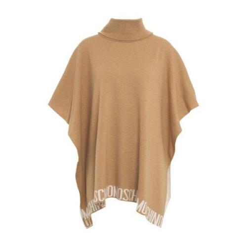 Brun Strikkeponcho Aw24