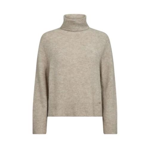 Beige Rollneck Strikkegenser