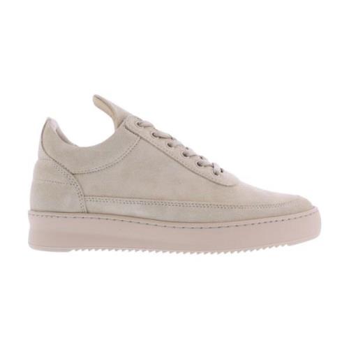 Lav Topp Beige Semsket Sneaker