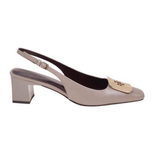 Mørk Elg Lær Slingback Pumps