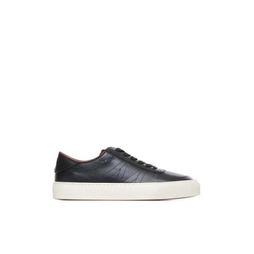 Svart Skinn Lav-Top Sneakers