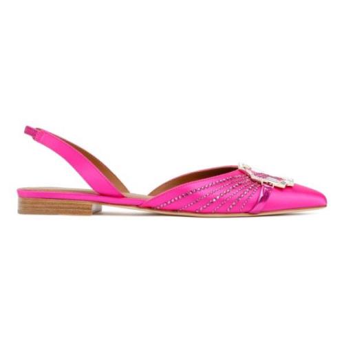 Fuchsia Satin Misha Flats Sandaler