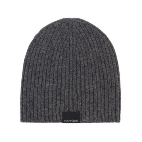 Ribbet Ull Beanie - Grå