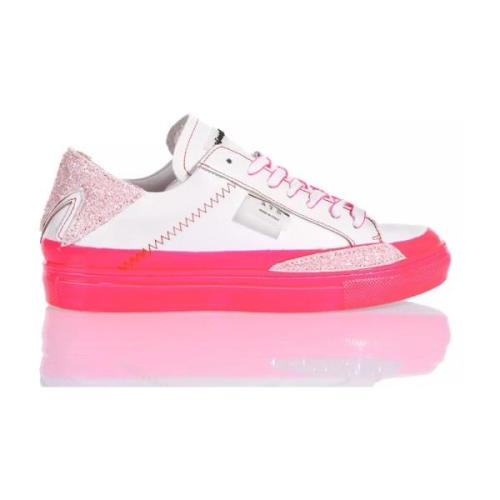 Hvite Rosa Sneakers Håndlaget Italia