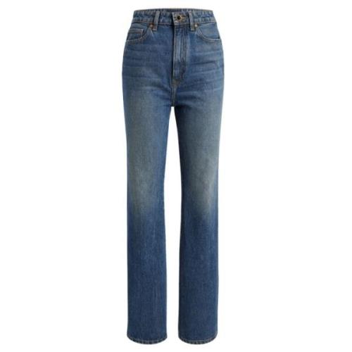 Høy Indigo Blå Denim Jeans