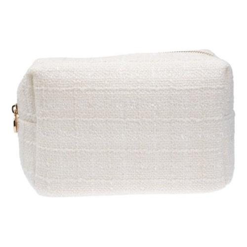 Tweed Make-Up Pouch Liten OFF White