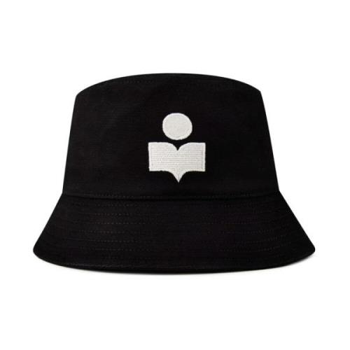 Brodert Logo Bucket Hat Svart/Ecru