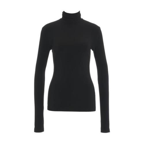 Sort Turtleneck Top Dameklær