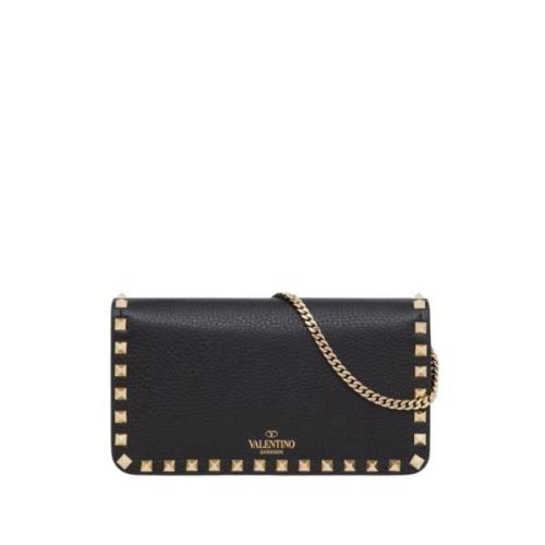 Svart Studded Chain Wallet Veske