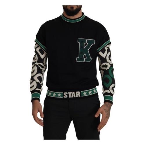 Sort Grønn Bomull King Star Crewneck Genser