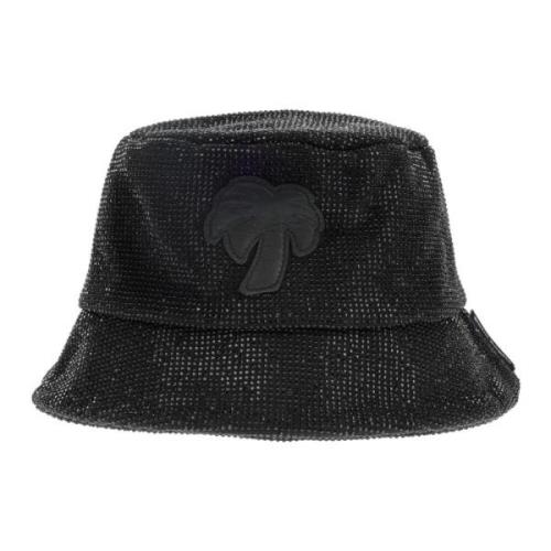 Sort Strass Bucket Hatt