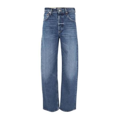 Vintage-inspirerte Baggy Cuffed Crop Jeans