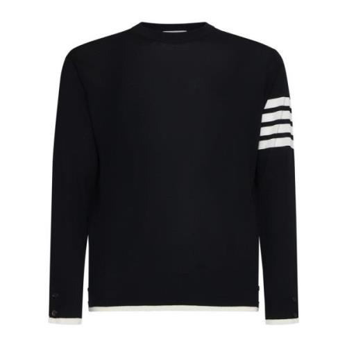 Svart 4-Bar Crew Neck Sweater