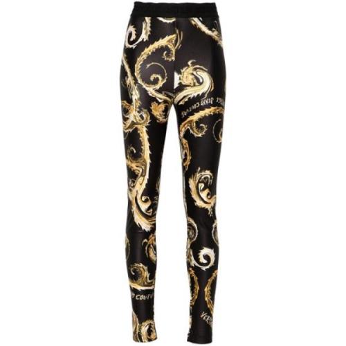 Svart Gull Sateng Leggings Chromo Couture