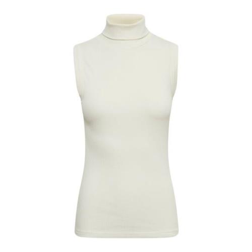 Elegant Rollneck Top - Whisper White