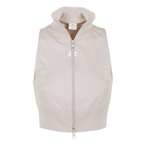 Sand Cropped Vest Track Suit