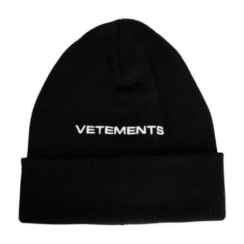 Brodert Logo Svart Beanie Lue