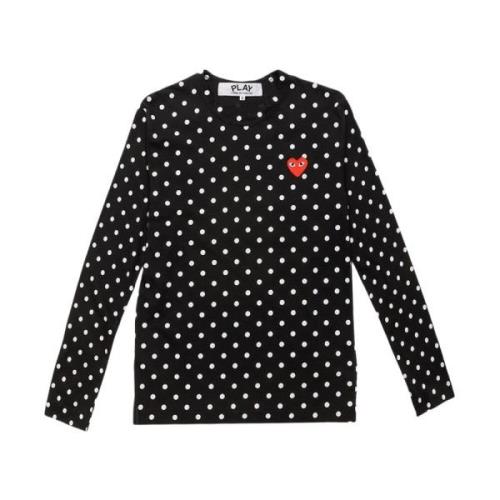 Polka Dot T-Skjorte - Svart/Hvit