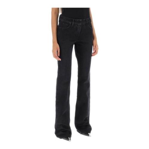 Bootcut jeans med slitt look