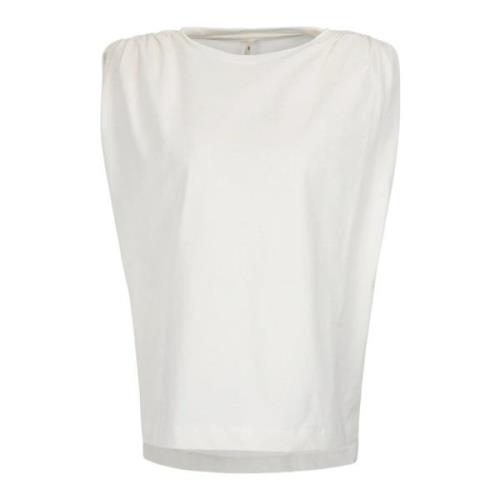 Boxy Ivory Draped Top