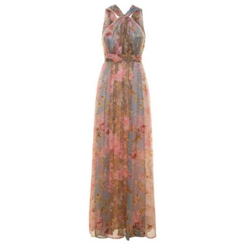 Blomster Halterneck Maxi Kjole