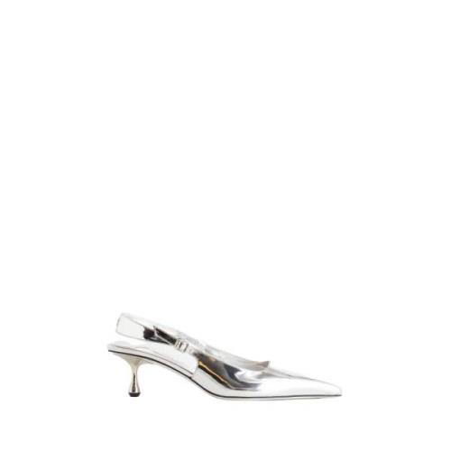 Sølv Patentlær Amen Slingback Pumps