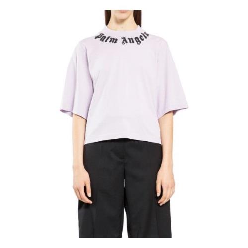 Logo Cropped Tee Lilla Svart