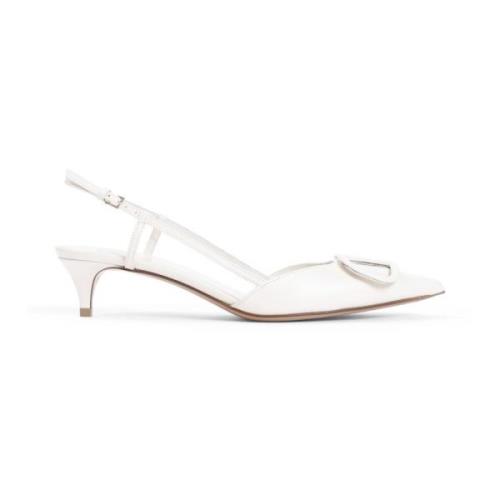 Nude Nøytrale Skinn Slingback Hæler