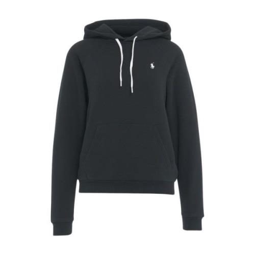 Svart Brodert Logo Hoodie Aw24