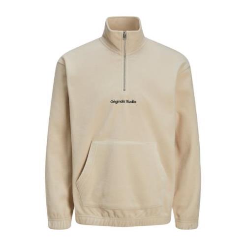 Fleece Quarter Zip Knit Oatmeal Polyester