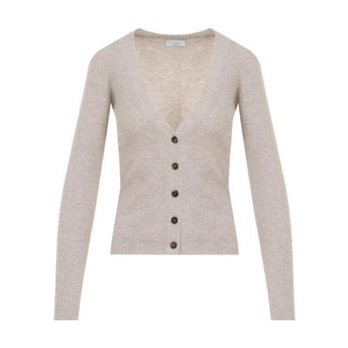 Luksuriøs V-hals Cardigan Nude Neutrals