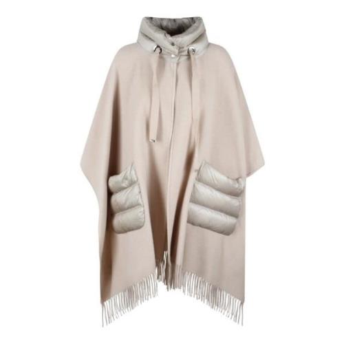 Ull Resort Poncho med Frynser