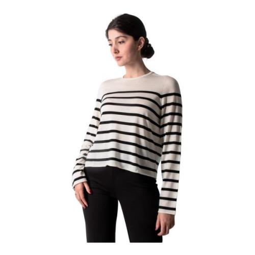 Stripete Krem Svart Pullover